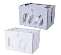 Système de stockage de bureau conçu spécifiquement pour l'organisation du routeur et les besoins de gestion des câbles (blanc)