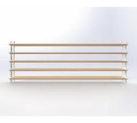 Système de stores en aluminium PROJECT OF WOOD 103,5 x 48 cm Blanc Lames réglables Installation verticale et horizontale Structure solide et stable Panneaux de pin - 5 poignées