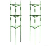 Système de support pour plantes de jardin pour tuteur de tomates et guidage de fleurs conçu pour s'adapter aux plates-bandes étroites et aux jardinières surélevées (2 kits)
