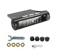 Système de surveillance de la pression des pneus de voiture TPMS solaire, avertissement de température, affichage d'économie ~9866