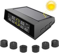 Système de surveillance de la pression des pneus sans fil Auto Solar TPMS 6 capteurs externes pour camion 6 roues