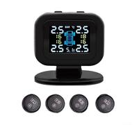 Système de surveillance de la pression des pneus sans fil USB TPMS avec écran LCD, 4 capteurs prenant en charge une large plage de température et alarme de fuite d'air