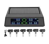 Système de surveillance de la pression des pneus solaire TPMS avec 6 capteurs externes Écran LCD Surveillance en temps réel 5 modes d'alerte pour camping-car camion remorque SUV