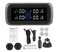 Système de surveillance de la pression des pneus TPMS sans fil avec 4 capteurs connecteur allume-cigare chargeur externe LCD affichage