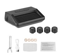 Système De Surveillance De Pression des Pneus, Moniteur Solaire avec 4 Capteurs Externes, Pression 0-5 Bar, Voix Alerte, Température en Temps Réel - Chargement Double, Auto