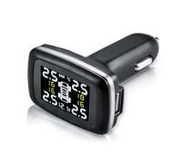 Système de Surveillance de Pression des Pneus, TPMS pour Voiture Système de Surveillance de Pression et Température des Pneus, Allume-cigare avec 4 Capteurs Externes pour Voiture, VR, VUS