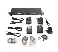 Système de surveillance d'écouteurs sans fil, 2 canaux, 4 Bodypacks, système de surveillance de scène UHF en métal entier pour Studio, prise ue 100-240V