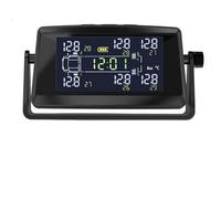 Système de surveillance des pneus TPMS 6 capteurs 0~8 bar température affichage l'heure charge solaire/USB alarme sécurité(External sensor)
