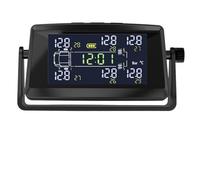 Système de surveillance des pneus TPMS 6 capteurs 0~8 bar température affichage l'heure charge solaire/USB alarme sécurité(Built in sensor)