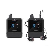 Système de surveillance intra-auriculaire sans fil, casque UHF, suppression du bruit, système de conférence une à une étape, portée de 30 m, audio en temps réel, ABS noir (1 à 1)