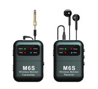 Système de surveillance intra-auriculaire sans fil stéréo M6S 2,4 GHz, émetteur-récepteur (noir)