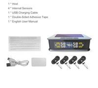 Système de Surveillance Pression des Pneus, Moniteur Solaire avec 4 Capteurs Internes, Affichage Température et Pression en Temps Réel - Alerte Sécurité, Recharge USB Type - C, P