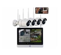 VisorTech Système de surveillance connecté et intelligent avec écran et 4 caméras IP Full HD DSC-850.app