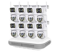 Système de Surveillance WiFi à Double Objectif PTZ avec caméra de sécurité Audio bidirectionnelle et kit de vidéosurveillance NVR 8 canaux(1T,NVR add 6PCS A29)