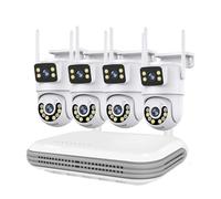 Système de Surveillance WiFi à Double Objectif PTZ avec caméra de sécurité Audio bidirectionnelle et kit de vidéosurveillance NVR 8 canaux(None,NVR add 4PCS A29)