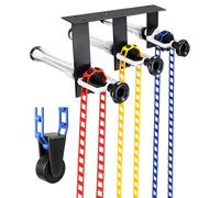Système de Suspension de Fond Photographique QWORK® pour 3 Rouleaux - Montage Mur/Plafond - Convient aux Rouleaux d'un diamètre intérieur de 50/60 mm - Charge sûre de 10 kg par Rouleau