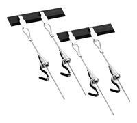 Système de suspension invisible pour photos - Lot de 2/4 crochets muraux avec rail en aluminium de 1 m, idéal pour la décoration de maison/bureau et affichage de studio (câble blanc, câble de 0,5 m, 1