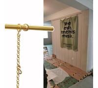 Système de Suspension pour cimaise en Laiton avec Anneaux en D - Kit d'affichage Mural Vertical de 23,6 Pouces pour Photos, Panneaux d'affichage et œuvres d'art - Améliorez Votre décoration