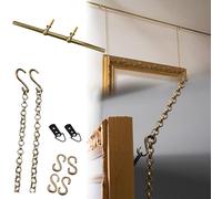 Système de Suspension pour cimaise Robuste - Tige et chaînes en Laiton pour galerie d'art, kit d'outils de Suspension réglable de 2 à 8 Pieds pour des expositions murales élégantes