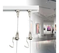 Système de Suspension pour Rails d'images Kit de Suspension d'art Mural pour galeries d'art, Rail de Suspension pour Tableaux avec Crochets, système de Suspension sur Rail de Peinture