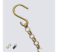 Système de Suspension réglable pour Tableaux - Chaîne en Laiton de 1 m avec Crochets et Anneaux en D, 10 pièces de quincaillerie dorée pour cimaise, Solution de Suspension pour galerie