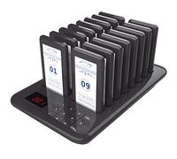Système de téléavertisseur sans fil 300m 3 alertes 16 téléavertisseurs clavier tactile multicolore(Claret)