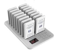 Système de téléavertisseur sans fil 300m 3 alertes 16 téléavertisseurs clavier tactile multicolore(White)