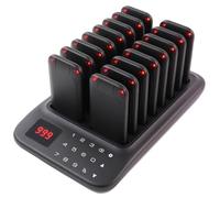 Système de téléavertisseur sans fil pour restaurant - Portée de 500 m - 16 pages - 3 modes de rappel pour café et hamburger