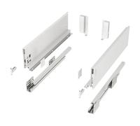 Système de tiroirs JUNKER-SLIM, blanc, hauteur : 116 mm, profondeur : 550 mm, capacité de charge jusqu’à 40 kg, tiroir de cuisine à fermeture amortie