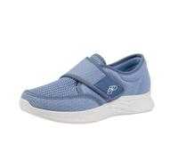 Système de torsion Flying Weaving Mesh Respirant Chaussures pour femme Tête ronde Bas Doux Bas Respirant Baskets classiques en nylon pour femme, bleu clair, 35 EU