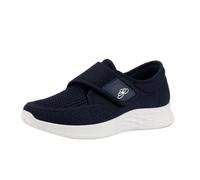 Système de torsion Flying Weaving Mesh Respirant Chaussures pour femme Tête ronde Bas Doux Bas Respirant Baskets classiques en nylon pour femme, bleu, 35 EU
