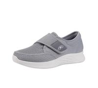 Système de torsion Flying Weaving Mesh Respirant Chaussures pour femme Tête ronde Bas Doux Bas Respirant Baskets classiques en nylon pour femme, gris, 35 EU