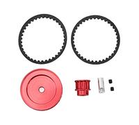 Système de transmission de transmission de la courroie Système de remplacement à faible bruit alliage en aluminium premium pour Traxxas 1/10 RC Crawler Car Amélioration des pièces (Rouge)