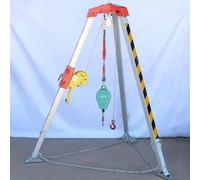 Système de trépied d'urgence avec treuil de 816,5 kg - Accès aux espaces confinés, sauvetage de puits profonds, travaux aériens, équipement de sauvetage incendie avec protection de sécurité