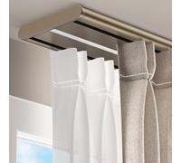 Système de tringle à rideaux double rangée, fixation au plafond, silencieux, pour une séparation de pièces et une intimité optimales. Installation facile. Rails de rideaux doubles robustes e