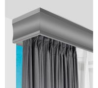 Système de tringle à rideaux double rangée, fixation au plafond, silencieux, pour une séparation d'intimité optimale. Installation facile. Ce système comprend deux rails, une cantonnière déc