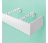 Système de tringle à rideaux double rangée robuste, silencieux, fixé au plafond ; tringle à rideaux double rangée avec cantonnière murale ; caisson de corniche extra long pour une décoration