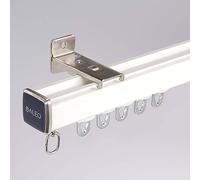 Système de tringle à rideaux, glissières robustes pour rideaux - Système de rail mural métallique de 4 m pour rideaux longs, complet avec accessoires, idéal pour la décoration intérieure (bl