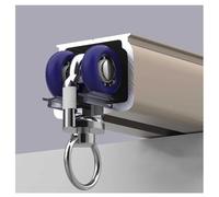 Système de tringle à rideaux, rail de plafond en aluminium robuste - Rail droit extra long pour rideaux lourds, idéal pour un usage domestique et commercial, roulettes silencieuses incluses,
