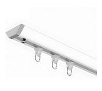 Système de tringle à rideaux, rail de plafond ultra-mince en forme de V - Rail invisible pour la maison et le bureau, design moderne et discret, 2 m / 6,6 pi, blanc, idéal pour des habillage
