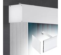 Système de tringle à rideaux robuste à double rangée, fixé au plafond et silencieux ; tringle de 1,83 m avec cache-corniche et déflecteur de 180 mm pour une cantonnière occultante ; solution