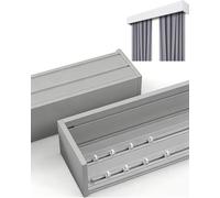 Système de tringle à rideaux robuste à double rangée, silencieux, fixé au plafond ; caisson de rideau en aluminium robuste avec double rangée de rails, corniche murale et plafond pour habill