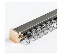 Système de tringle à rideaux robuste pour montage au plafond ou au mur avec rail et rouleaux, parfait pour les maisons rustiques et une utilisation en extérieur (champagne, 230 cm)