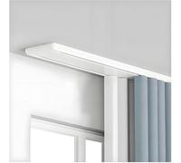 Système de tringle à rideaux, tringle double robuste fixée au plafond avec roulettes fluides pour séparation de pièce et ouverture de placard coulissante - Rail blanc de 1 m / 3,3 pi pour la