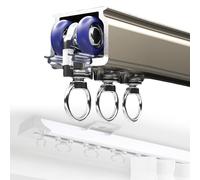 Système de tringle à rideaux, tringle en aluminium robuste de 10 m, fixation au plafond, rail droit pour usage domestique et commercial, tringle coulissante pour rideaux occultants et sépara