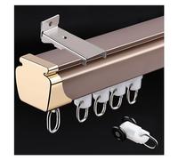 Système de tringle à rideaux, tringle en aluminium rose doré ultra-résistante, rail mural de 3,5 m pour baies vitrées, gazebos, salles de consultation, cloisons de séparation - Durable et él