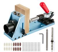 Système de trous de poche mobiles - Gabarit de perçage de trous de poche - Gabarit de perçage - Kit Jig double trou de poche - Perforateur de trous de poche - 2 trous d'évacuation des copeaux - Alliag