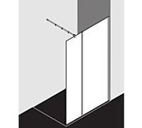 Système de verre Kermi Walk-In XB XBWIW12020VAK 118-120 x 200 cm, argent brillant, verre trempé transparent, stabilisation à 90 degrés ronde