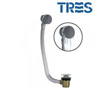 Système de vidage et de remplissage de baignoire avec bonde ronde cascade et trop-plein Ø 70 mm click-clack - TRES 13453430