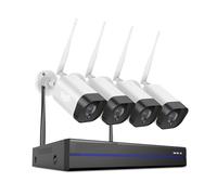 Système De Vidéosurveillance 5MP, Kit NVR sans Fil 264 HD, Caméra IP WiFi À Vision Nocturne Infrarouge Extérieure, Sécurité, Audio Bidirectionnel(1T,8CH NVR 4Pcs Camera)
